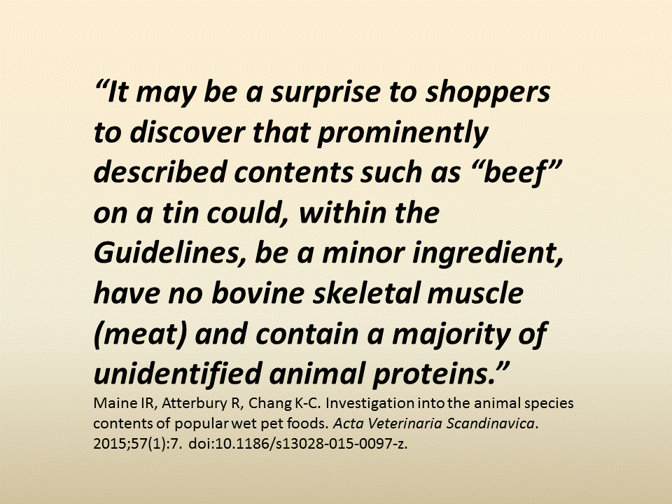 How much does the actual content of canned pet food differ from the label claim?