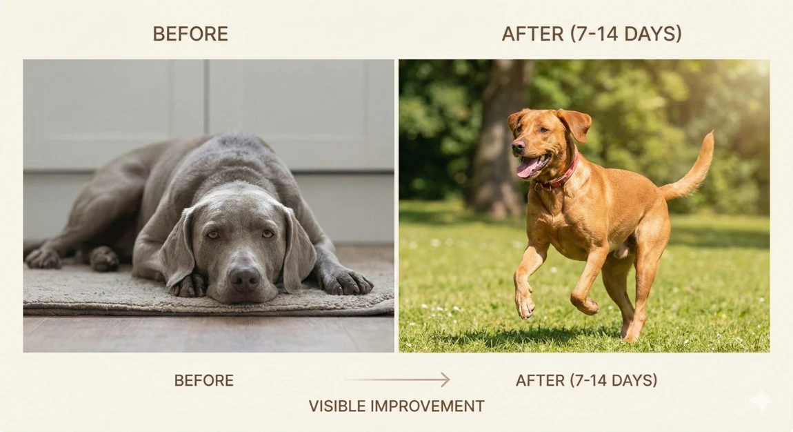 Improved dog skin digestion and energy